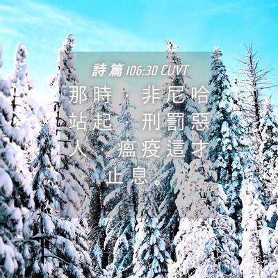 Picture 04 - 詩 篇 106:30 CUVT - 那 時 ， 非 尼 哈 站 起 ， 刑 罰 惡 - Bible Verse Picture
