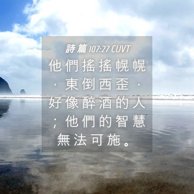 Picture 04 - 詩 篇 107:27 CUVT - 他 們 搖 搖 幌 幌 ， 東 倒 西 歪 ， - Bible Verse Picture