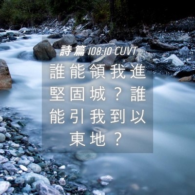 Picture 04 - 詩 篇 108:10 CUVT - 誰 能 領 我 進 堅 固 城 ？ 誰 能 引 - Bible Verse Picture