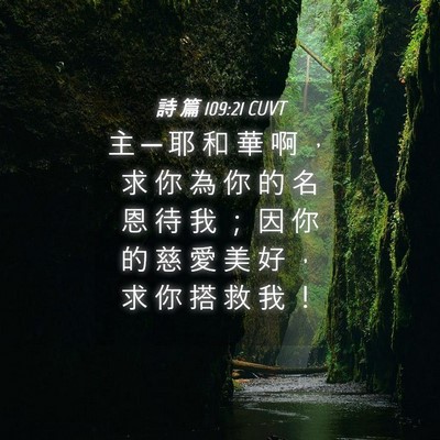 Picture 04 - 詩 篇 109:21 CUVT - 主 ─ 耶 和 華 啊 ， 求 你 為 你 的 - Bible Verse Picture