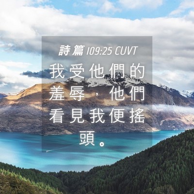 Picture 04 - 詩 篇 109:25 CUVT - 我 受 他 們 的 羞 辱 ， 他 們 看 見 - Bible Verse Picture