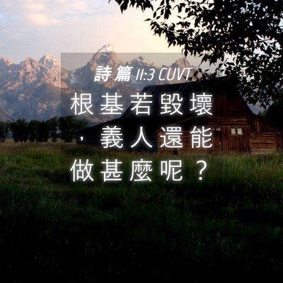 Picture 04 - 詩 篇 11:3 CUVT - 根 基 若 毀 壞 ， 義 人 還 能 做 甚 - Bible Verse Picture