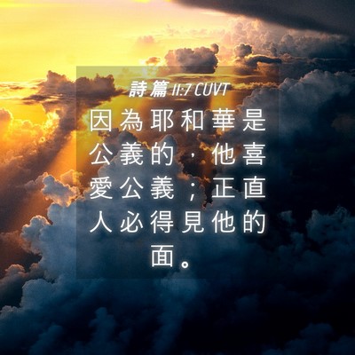 Picture 04 - 詩 篇 11:7 CUVT - 因 為 耶 和 華 是 公 義 的 ， 他 喜 - Bible Verse Picture