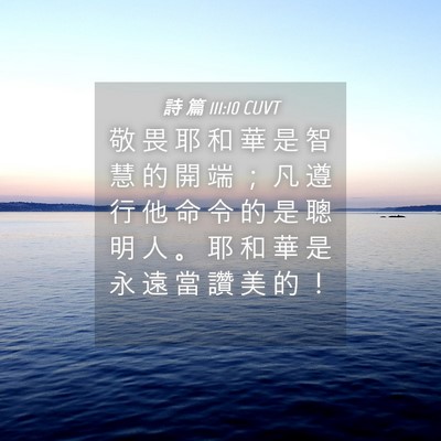 Picture 04 - 詩 篇 111:10 CUVT - 敬 畏 耶 和 華 是 智 慧 的 開 端 ； - Bible Verse Picture