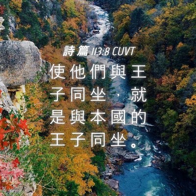 Picture 04 - 詩 篇 113:8 CUVT - 使 他 們 與 王 子 同 坐 ， 就 是 與 - Bible Verse Picture