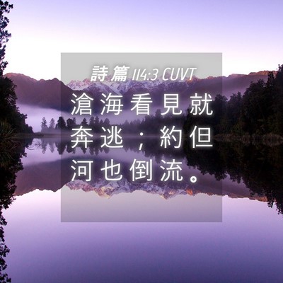 Picture 04 - 詩 篇 114:3 CUVT - 滄 海 看 見 就 奔 逃 ； 約 但 河 也 - Bible Verse Picture