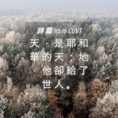 Picture 04 - 詩 篇 115:16 CUVT - 天 ， 是 耶 和 華 的 天 ； 地 ， 他 - Bible Verse Picture