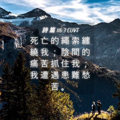 Picture 04 - 詩 篇 116:3 CUVT - 死 亡 的 繩 索 纏 繞 我 ； 陰 間 的 - Bible Verse Picture