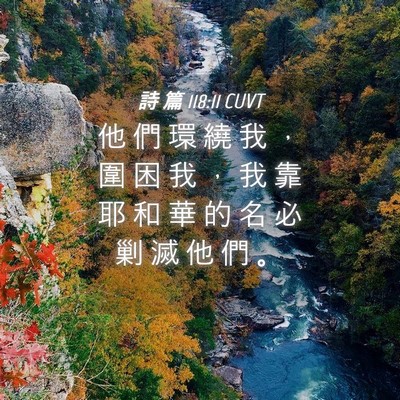 Picture 04 - 詩 篇 118:11 CUVT - 他 們 環 繞 我 ， 圍 困 我 ， 我 靠 - Bible Verse Picture