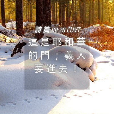 Picture 04 - 詩 篇 118:20 CUVT - 這 是 耶 和 華 的 門 ； 義 人 要 進 - Bible Verse Picture