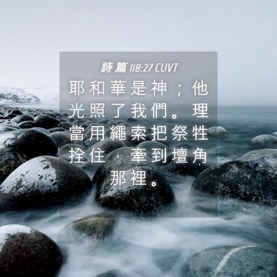 Picture 04 - 詩 篇 118:27 CUVT - 耶 和 華 是 神 ； 他 光 照 了 我 們 - Bible Verse Picture