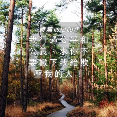 Picture 04 - 詩 篇 119:121 CUVT - 我 行 過 公 平 和 公 義 ， 求 你 不 - Bible Verse Picture