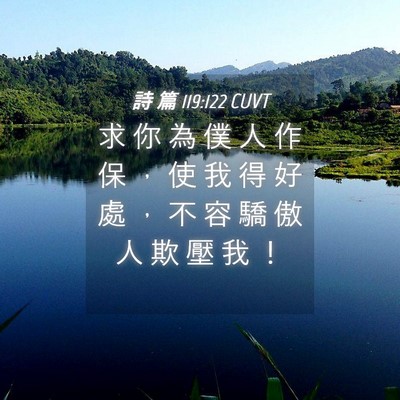 Picture 04 - 詩 篇 119:122 CUVT - 求 你 為 僕 人 作 保 ， 使 我 得 好 - Bible Verse Picture