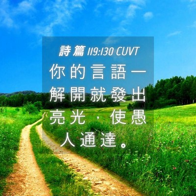 Picture 04 - 詩 篇 119:130 CUVT - 你 的 言 語 一 解 開 就 發 出 亮 光 - Bible Verse Picture