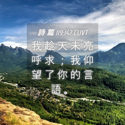 Picture 04 - 詩 篇 119:147 CUVT - 我 趁 天 未 亮 呼 求 ； 我 仰 望 了 - Bible Verse Picture
