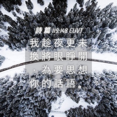 Picture 04 - 詩 篇 119:148 CUVT - 我 趁 夜 更 未 換 將 眼 睜 開 ， 為 - Bible Verse Picture