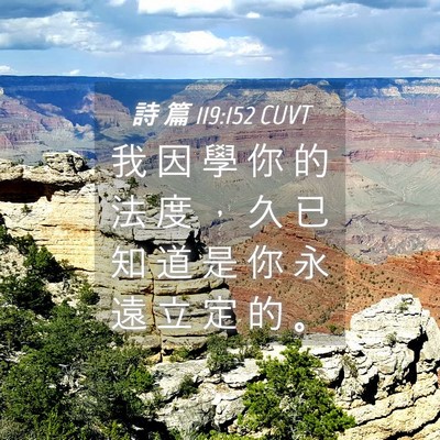 Picture 04 - 詩 篇 119:152 CUVT - 我 因 學 你 的 法 度 ， 久 已 知 道 - Bible Verse Picture