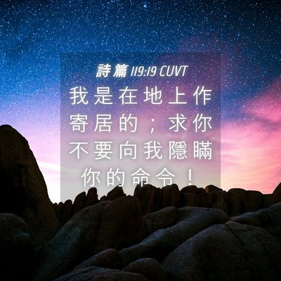 Picture 04 - 詩 篇 119:19 CUVT - 我 是 在 地 上 作 寄 居 的 ； 求 你 - Bible Verse Picture