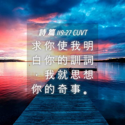 Picture 04 - 詩 篇 119:27 CUVT - 求 你 使 我 明 白 你 的 訓 詞 ， 我 - Bible Verse Picture