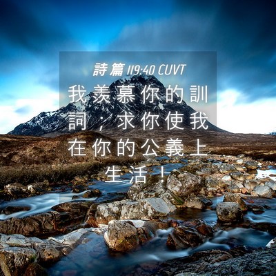 Picture 04 - 詩 篇 119:40 CUVT - 我 羨 慕 你 的 訓 詞 ； 求 你 使 我 - Bible Verse Picture
