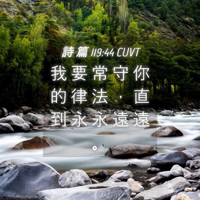 Picture 04 - 詩 篇 119:44 CUVT - 我 要 常 守 你 的 律 法 ， 直 到 永 - Bible Verse Picture