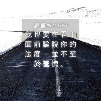 Picture 04 - 詩 篇 119:46 CUVT - 我 也 要 在 君 王 面 前 論 說 你 的 - Bible Verse Picture