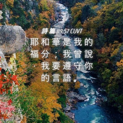 Picture 04 - 詩 篇 119:57 CUVT - 耶 和 華 是 我 的 福 分 ； 我 曾 說 - Bible Verse Picture
