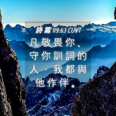 Picture 04 - 詩 篇 119:63 CUVT - 凡 敬 畏 你 、 守 你 訓 詞 的 人 ， - Bible Verse Picture