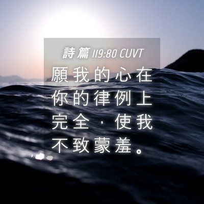 Picture 04 - 詩 篇 119:80 CUVT - 願 我 的 心 在 你 的 律 例 上 完 全 - Bible Verse Picture