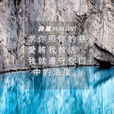 Picture 04 - 詩 篇 119:88 CUVT - 求 你 照 你 的 慈 愛 將 我 救 活 ， - Bible Verse Picture
