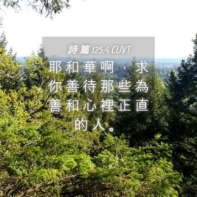 Picture 04 - 詩 篇 125:4 CUVT - 耶 和 華 啊 ， 求 你 善 待 那 些 為 - Bible Verse Picture