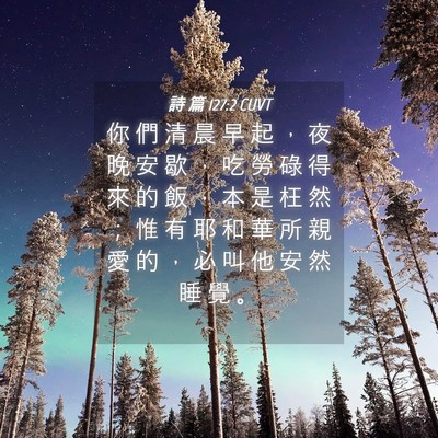 Picture 04 - 詩 篇 127:2 CUVT - 你 們 清 晨 早 起 ， 夜 晚 安 歇 ， - Bible Verse Picture