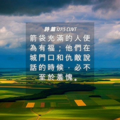 Picture 04 - 詩 篇 127:5 CUVT - 箭 袋 充 滿 的 人 便 為 有 福 ； 他 - Bible Verse Picture