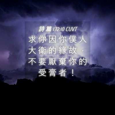 Picture 04 - 詩 篇 132:10 CUVT - 求 你 因 你 僕 人 大 衛 的 緣 故 ， - Bible Verse Picture