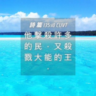 Picture 04 - 詩 篇 135:10 CUVT - 他 擊 殺 許 多 的 民 ， 又 殺 戮 大 - Bible Verse Picture
