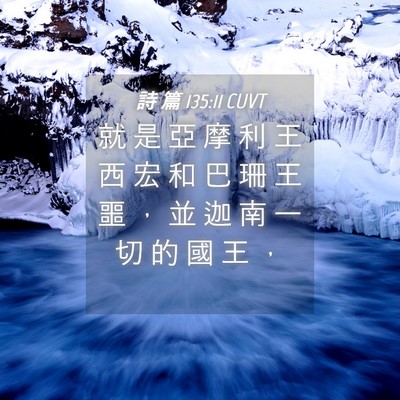 Picture 04 - 詩 篇 135:11 CUVT - 就 是 亞 摩 利 王 西 宏 和 巴 珊 王 - Bible Verse Picture