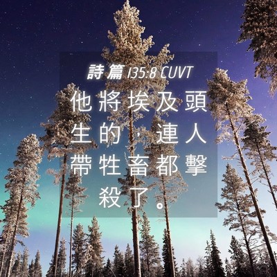 Picture 04 - 詩 篇 135:8 CUVT - 他 將 埃 及 頭 生 的 ， 連 人 帶 牲 - Bible Verse Picture