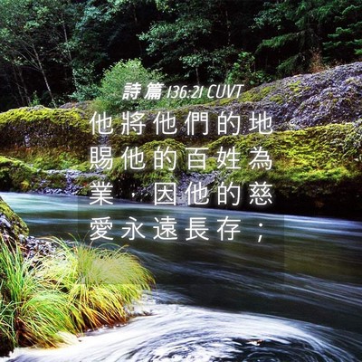 Picture 04 - 詩 篇 136:21 CUVT - 他 將 他 們 的 地 賜 他 的 百 姓 為 - Bible Verse Picture