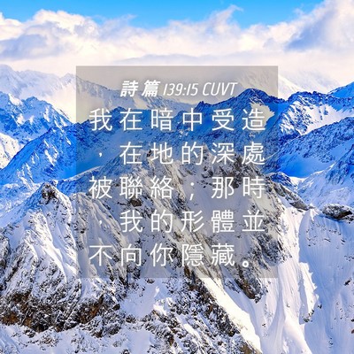 Picture 04 - 詩 篇 139:15 CUVT - 我 在 暗 中 受 造 ， 在 地 的 深 處 - Bible Verse Picture