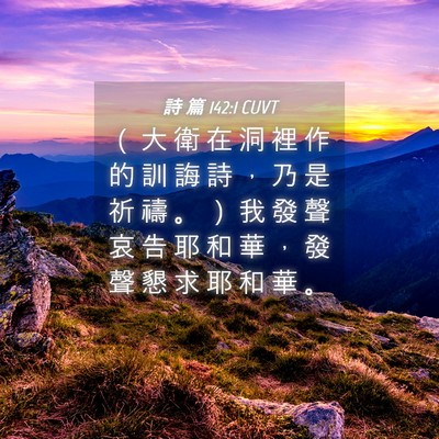 Picture 04 - 詩 篇 142:1 CUVT - （ 大 衛 在 洞 裡 作 的 訓 誨 詩 ， - Bible Verse Picture