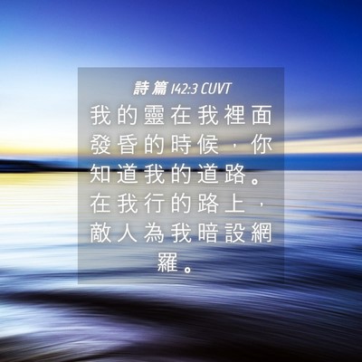Picture 04 - 詩 篇 142:3 CUVT - 我 的 靈 在 我 裡 面 發 昏 的 時 候 - Bible Verse Picture