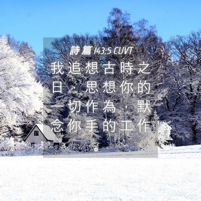 Picture 04 - 詩 篇 143:5 CUVT - 我 追 想 古 時 之 日 ， 思 想 你 的 - Bible Verse Picture
