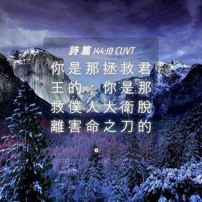 Picture 04 - 詩 篇 144:10 CUVT - 你 是 那 拯 救 君 王 的 ； 你 是 那 - Bible Verse Picture