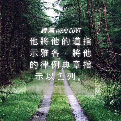 Picture 04 - 詩 篇 147:19 CUVT - 他 將 他 的 道 指 示 雅 各 ， 將 他 - Bible Verse Picture