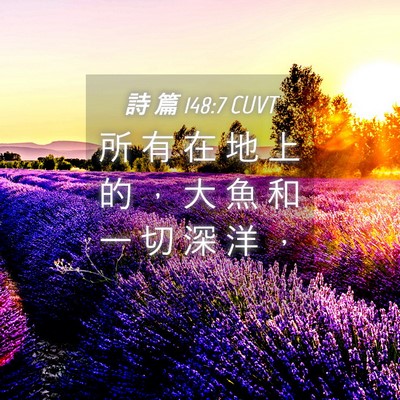 Picture 04 - 詩 篇 148:7 CUVT - 所 有 在 地 上 的 ， 大 魚 和 一 切 - Bible Verse Picture