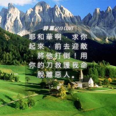 Picture 04 - 詩 篇 17:13 CUVT - 耶 和 華 啊 ， 求 你 起 來 ， 前 去 - Bible Verse Picture