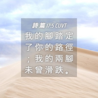 Picture 04 - 詩 篇 17:5 CUVT - 我 的 腳 踏 定 了 你 的 路 徑 ； 我 - Bible Verse Picture
