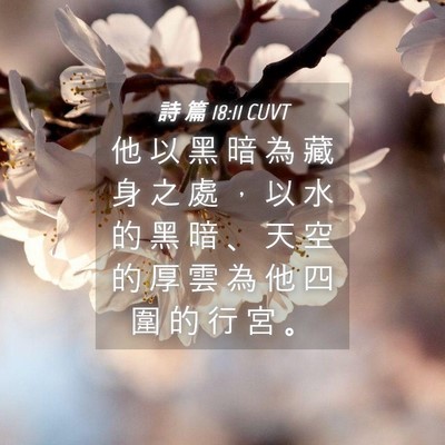 Picture 04 - 詩 篇 18:11 CUVT - 他 以 黑 暗 為 藏 身 之 處 ， 以 水 - Bible Verse Picture