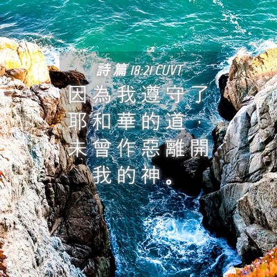 Picture 04 - 詩 篇 18:21 CUVT - 因 為 我 遵 守 了 耶 和 華 的 道 ， - Bible Verse Picture