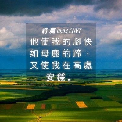 Picture 04 - 詩 篇 18:33 CUVT - 他 使 我 的 腳 快 如 母 鹿 的 蹄 ， - Bible Verse Picture